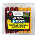 WISCONSIN'S BEST- CHEDDAR CHEESE AND BEEF STICKS (6 STICKS)